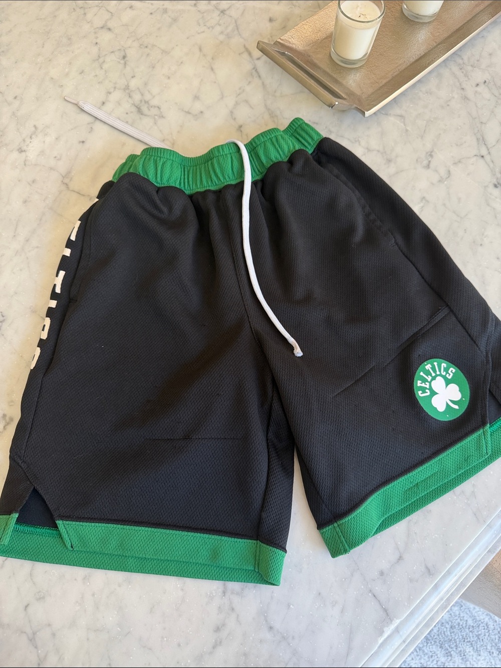 NBA Black and Green Youth Basketball Shorts size medium (10-12)